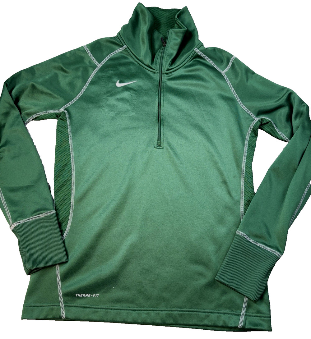 Men's Nike Therma Fit Green Long Sleeve 1/4 Zip M Satin Finish